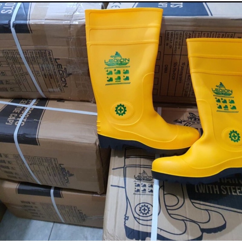 LEGION SEPATU BOOT KARET SAFETY UJUNG BESI / STEEL TOE SAFETY SHOES RUBBER LEGION