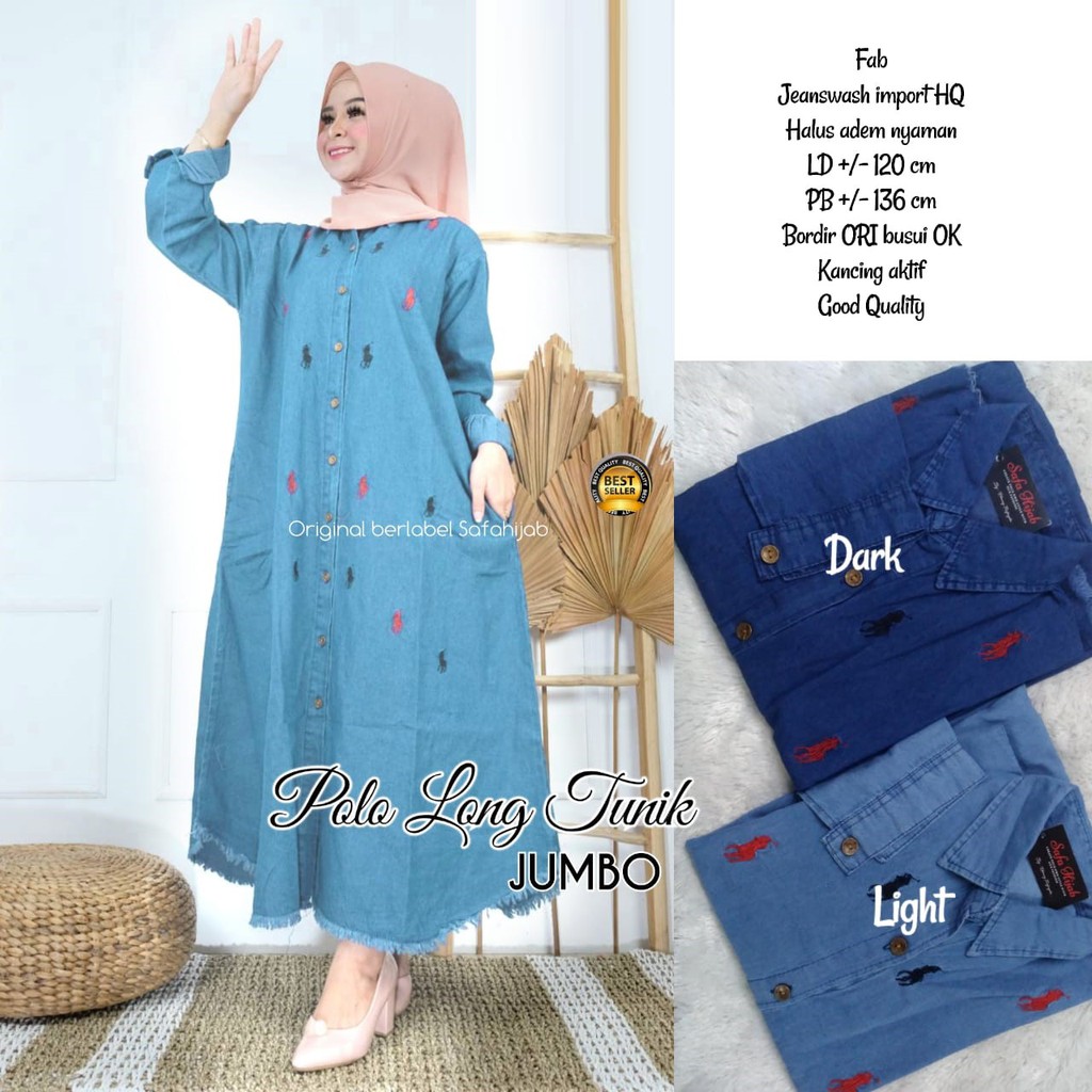 LAUREN POLO LONG TUNIK JUMBO ORIGINAL JEANS KEKINIAN GBM