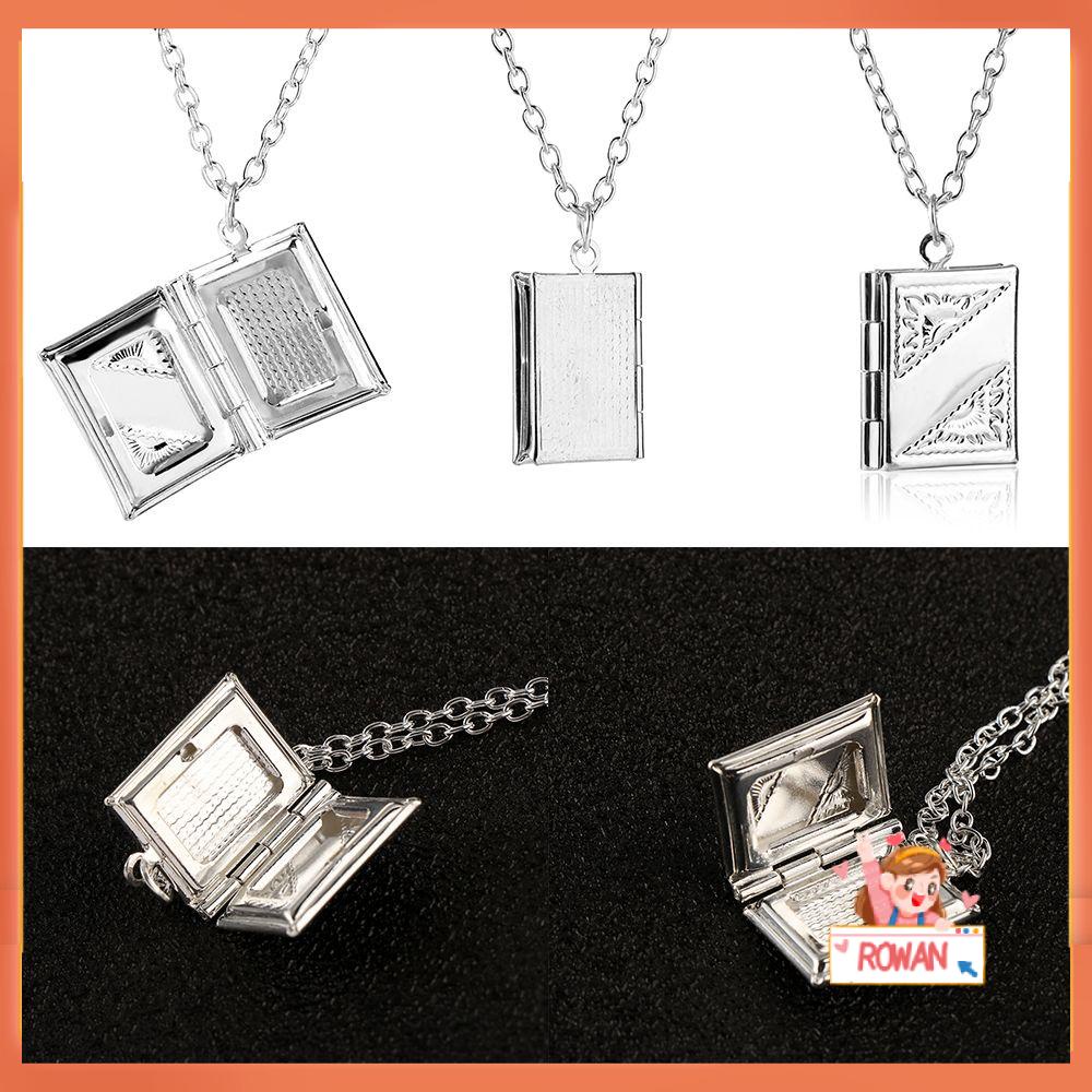 ROW New Chain Silver Picture Locket Necklaces Hollow Memory Heart Drop Shell Openable Photo Frames Pendant