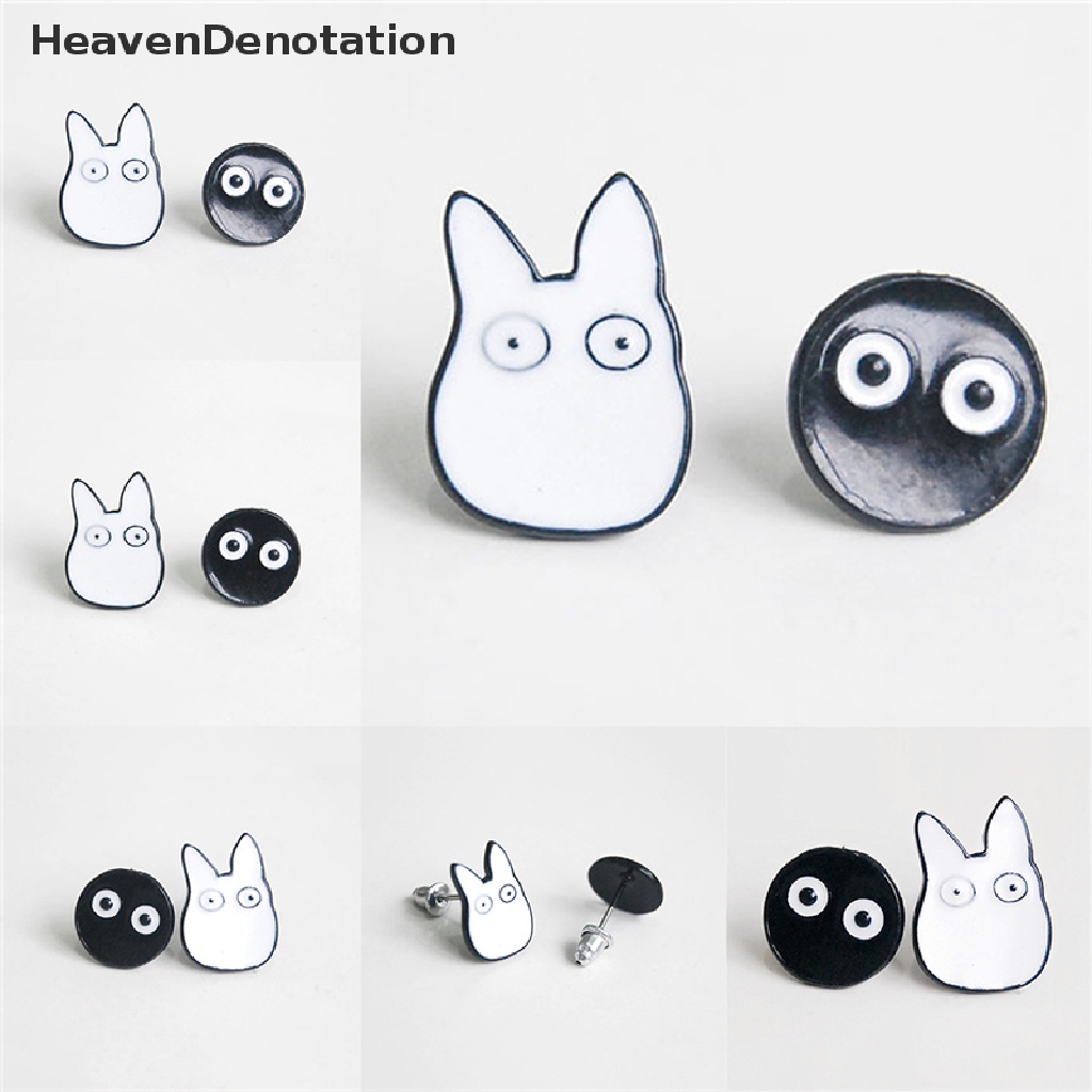 1 Pasang Anting Stud Tindik Desain Kartun Hewan Totoro Untuk Wanita