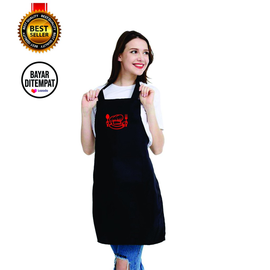 CELEMEK/APRON/RESTORAN/KOKI/MASAK/ CELEMEK MOTIF SENDOK GARPU