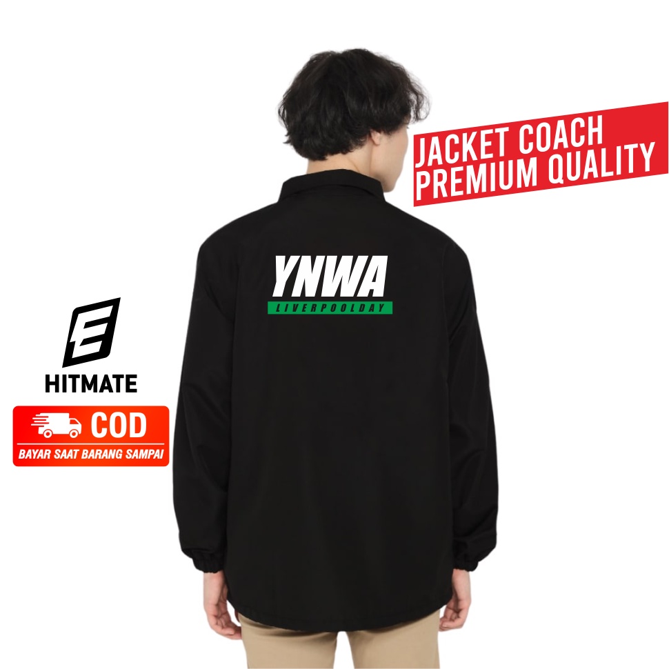 JAKET COACH CASUAL LIVERPOOL YNWA BLACK JAKET LIVERPOOL 2022 NEW PREMIUM QUALITY JAKET COACH CASUAL 