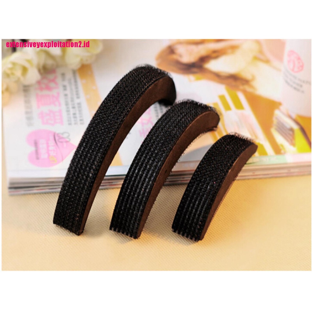 &lt; E2id &amp; &gt; 3pcs / Set Insert Bumpit Penambah Volume Rambut DIY Untuk Wanita