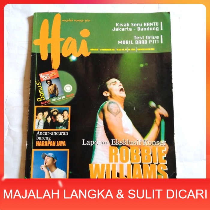 Majalah HAI No.44 Nov 2001 ROBBIE WILLIAMS Langka