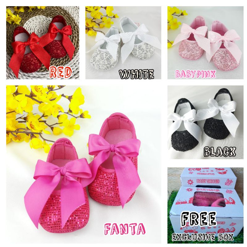 SEPATU BALLET BRUKAT BAYI PESTA 0-12 BULAN / SEPATU PESTA BAYI BALET BRUKAT / Sepatu Bayi Prewalkers Anak Perempuan Usia 0 -12 Bulan BONEKA 3D / Sepatu sneakers anak Bayi cewek Murah boneka