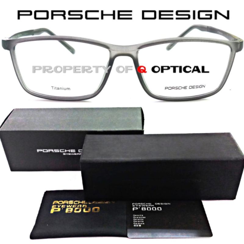 Kacamata Frame Pria Porsche Design P8228-E Titanium Matte Black Model Elegan