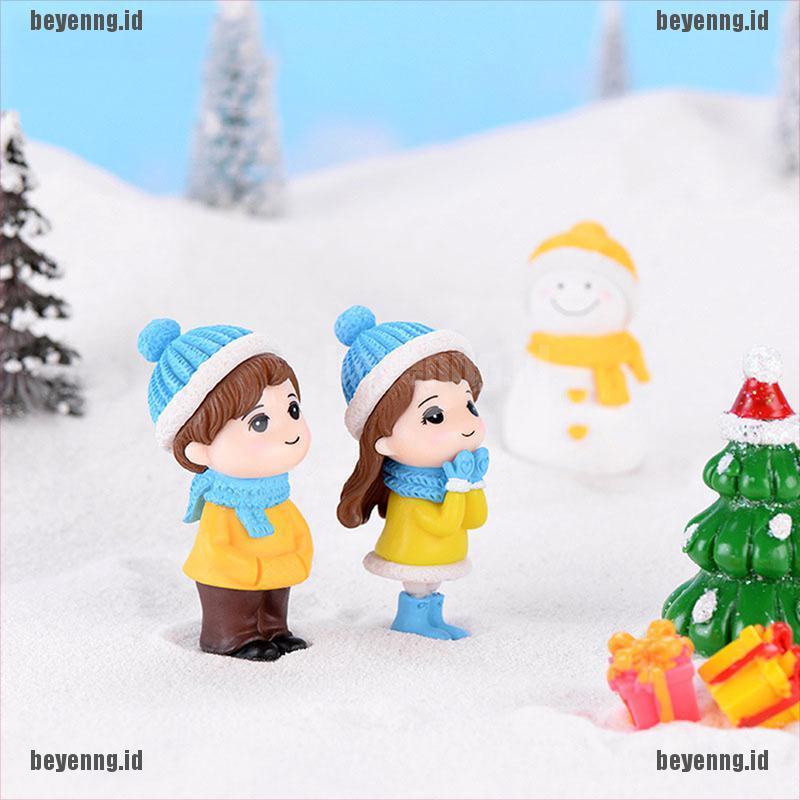 Bey Miniatur Pasangan Manusia Salju Untuk Dekorasi Taman Minifairy Garden Diy