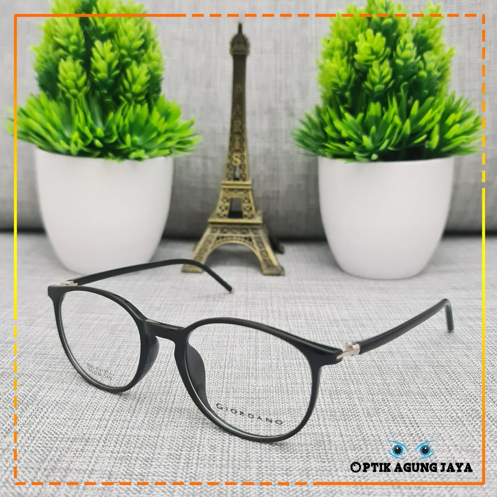 (GRATIS LENSA) Frame Kacamata Minus atau Plus Pria Wanita Giordano | Lentur | Ringan