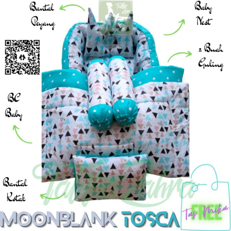 Paket babynest + bedcover set kado lahiran murah terbaik bonus tas mika polos PREMIUM