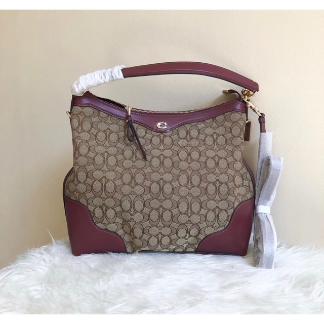 Coach Lvie Hobo in Signature Jacquard