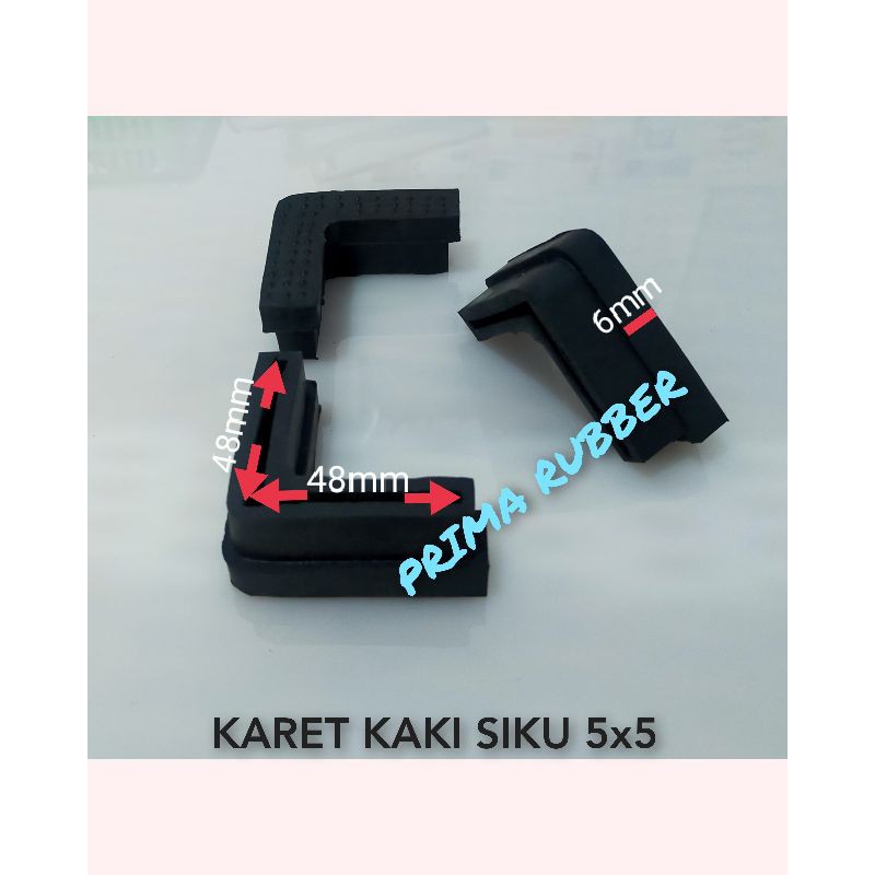 KARET KAKI SIKU 5x5 KARET KAKI MEJA RAK KURSI BESI SIKU