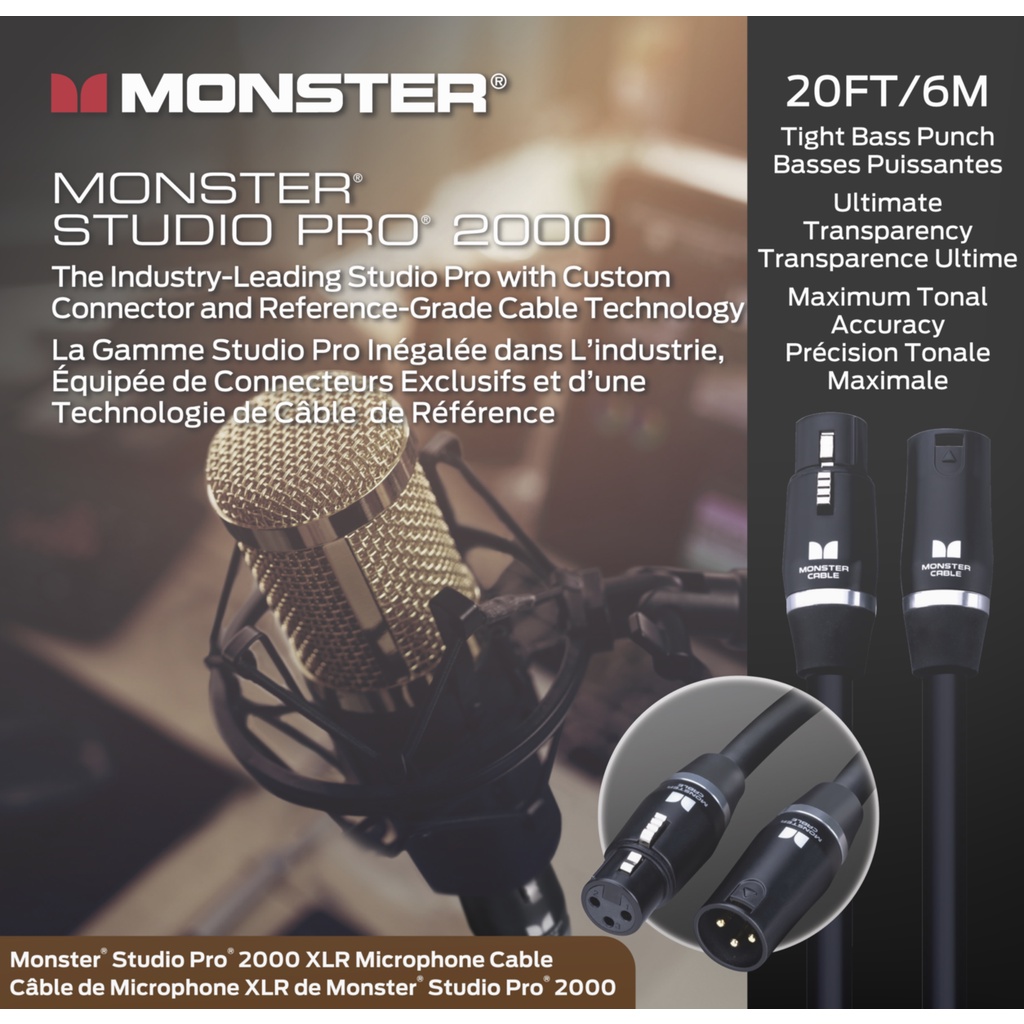 Monster® Prolink Studio Pro 2000 20 ft Microphone Cable