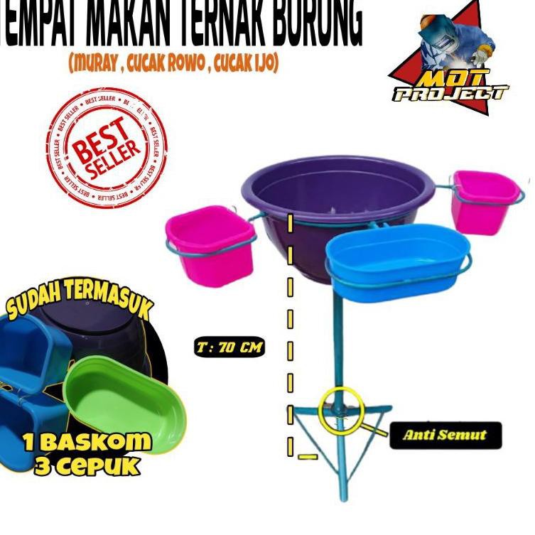 Tempat pakan ternak MURAI praktis berdiri 