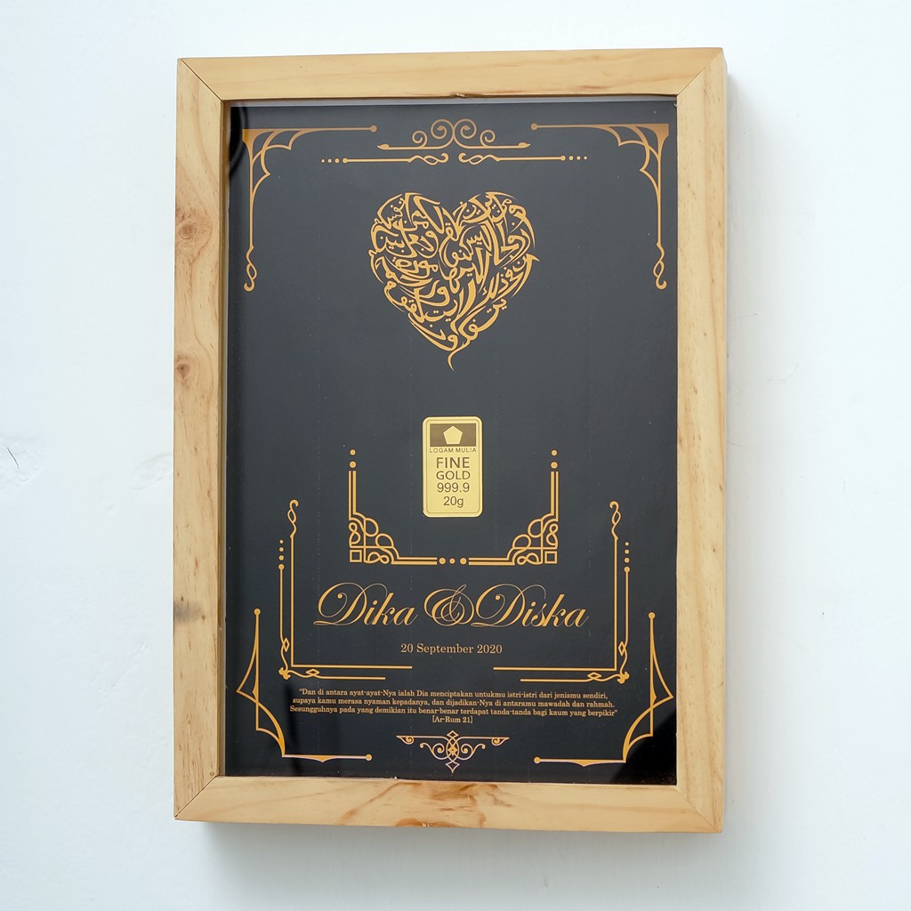 Pigura Mahar Emas Replika Custom by Request