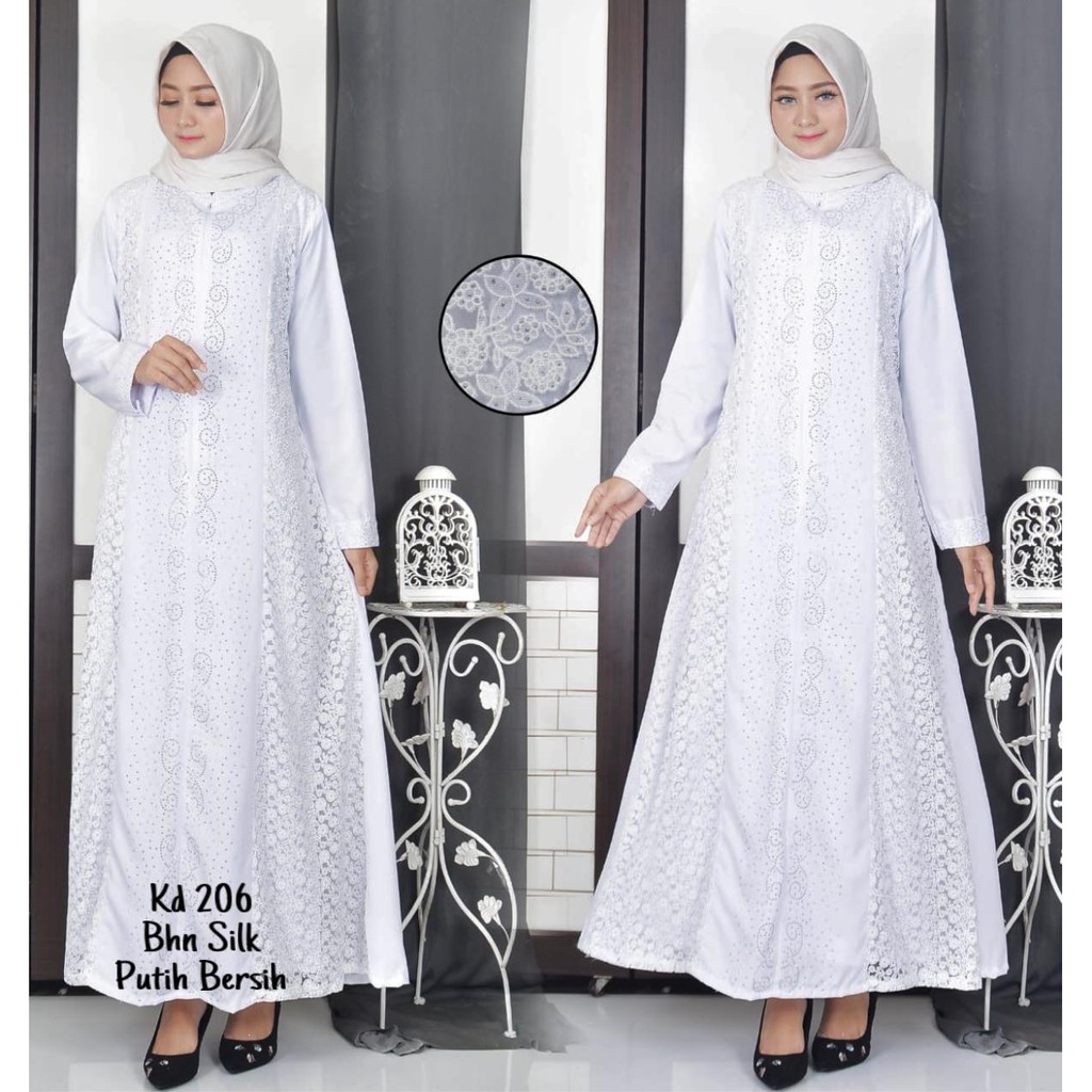  Baju  Gamis Putih  Lebaran  Umroh Haji Busana Muslim Baju  