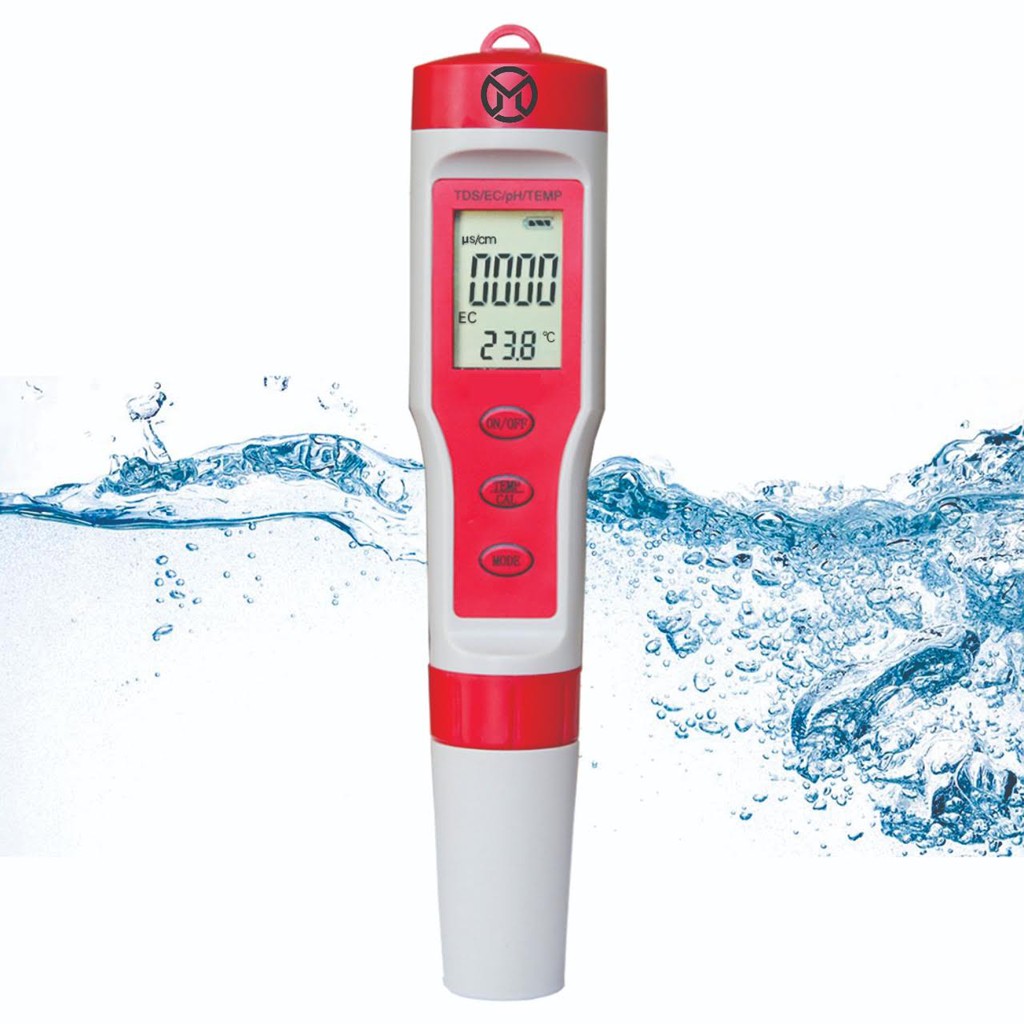 PH TDS EC Temp Meter Waterproof  Auto Calibrate ATC 9908 Mediatech merahabu  - B1900134