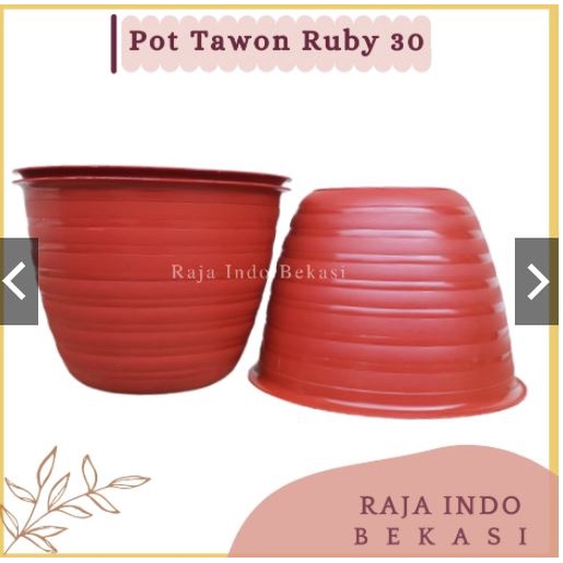 OPot Tawon 30 Cm RUBY JM 30 COKLAT Merah Bata Tawon Pot 31 Plastik 30cm Vas Pot Bunga