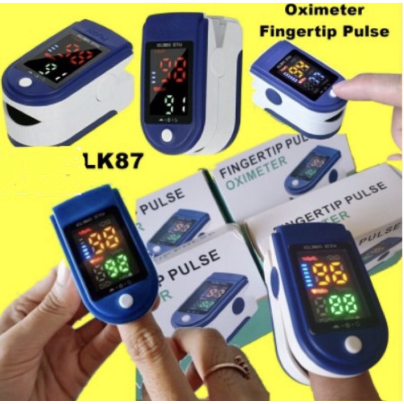 Pulse Oximeter Oxymeter Oksimeter Fingertip Pulse Alat Ukur Heartrate Kadar Oksigen Darah