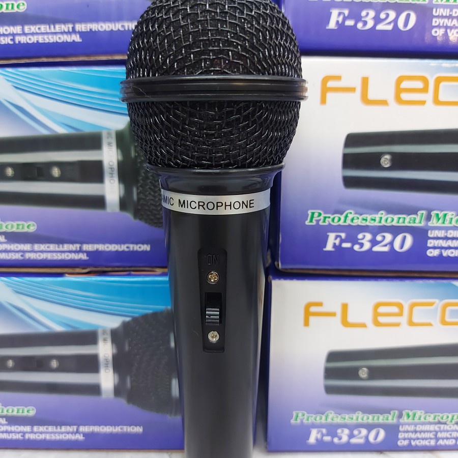 Microphone Kabel Fleco F-320 Mic Kabel Fleco 320 - Mic Karaoke Suara Halus Dan Lembut