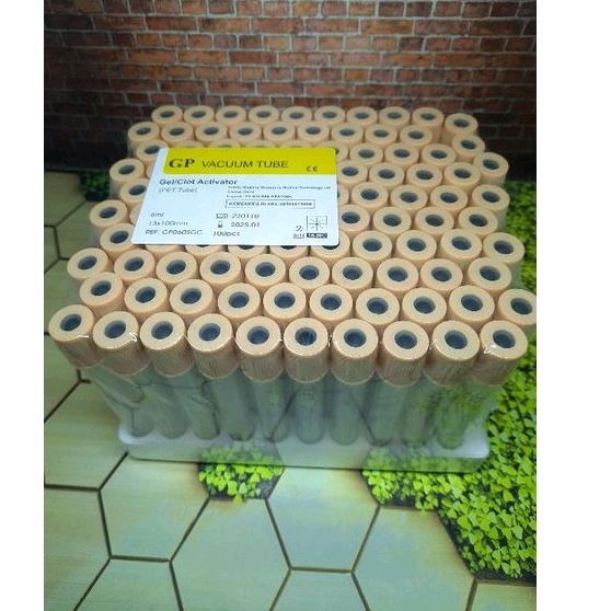 TABUNG PRP Gel/Clot Activator 6mL (Pet Tube) Tabung Serum 13×100mm VACUUM TUBE