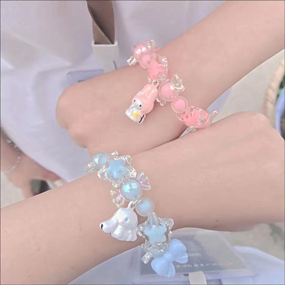 【COD Tangding】Gelang Manik-Manik Kartun Anjing Putih Untuk Anak Perempuan