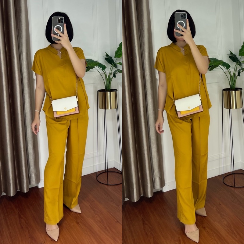 ONE SET TWILL PIYAMA SET TWILL/PAJAMAS/DAILY ONE SET/SETELAN / SETCEL / KEMEJA RAYON / RAYON TWILL-VANESSA TWILL