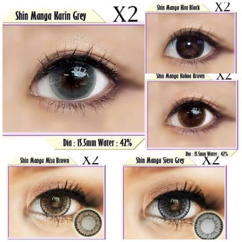 Softlens X2 Shin Manga 15mm Normal dan Minus