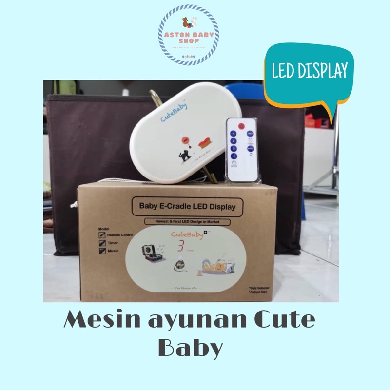 Mesin Ayunan Cute Baby LED Display + Timer + Remote Mesin ayunan elektrik Mesin Ayunan otomatis