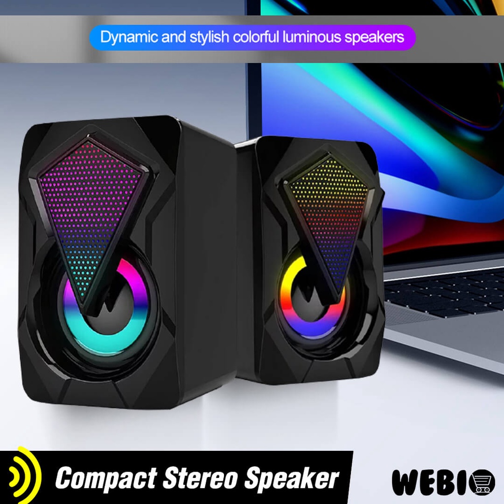 Speaker USB A11 Spiker Aktif Mini RGB LED Speker Gaming Laptop PC Komputer Full Bass Murah Portabel