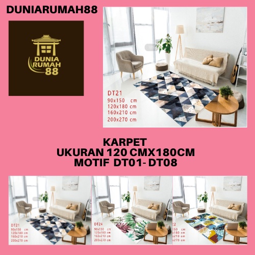 Karpet Lantai DT Ukuran 180cm x 120cm Anti Slip Series 01-08