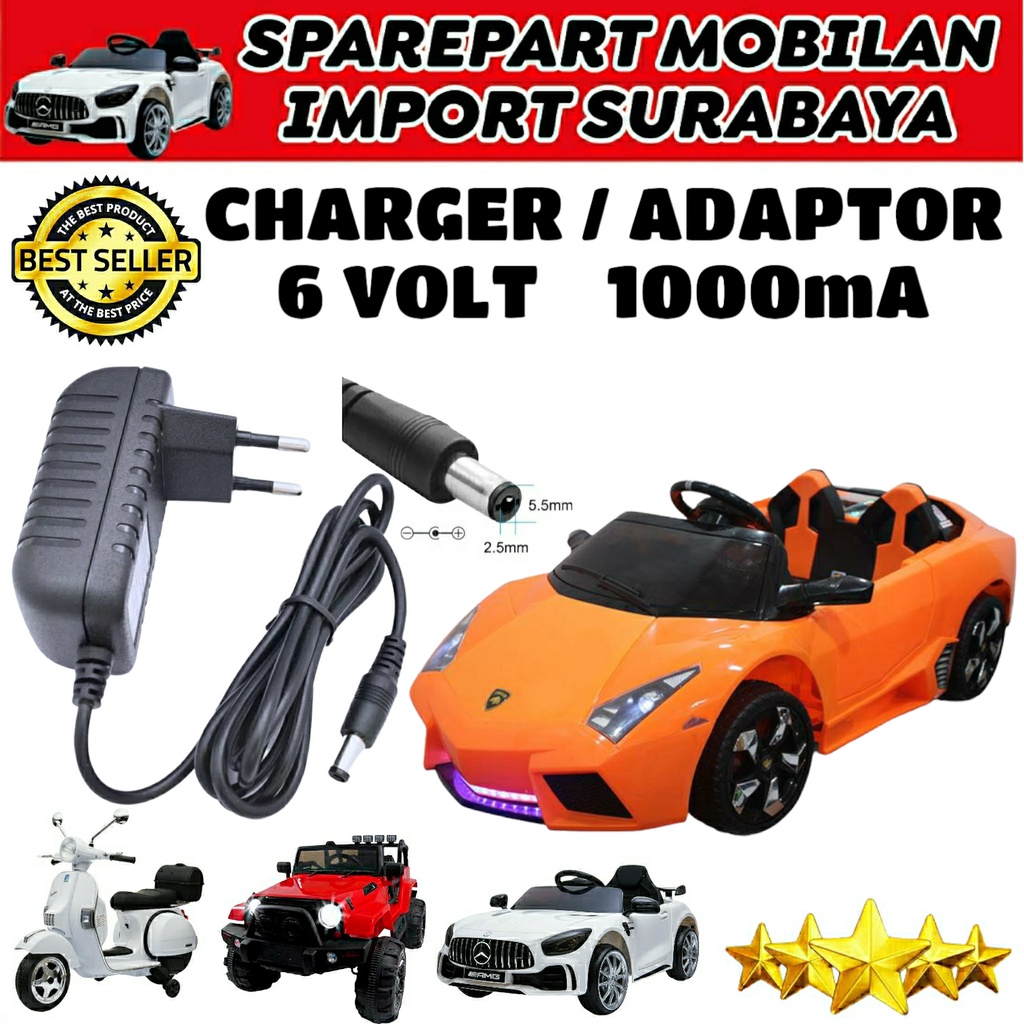 CHARGER 6 VOLT AC 50/60HZ MOBIL MOTOR PCX PMB VESPA SCOOPY YOTTA PLIKO ADAPTOR 6V ACCU BATERAI 6 VOLT