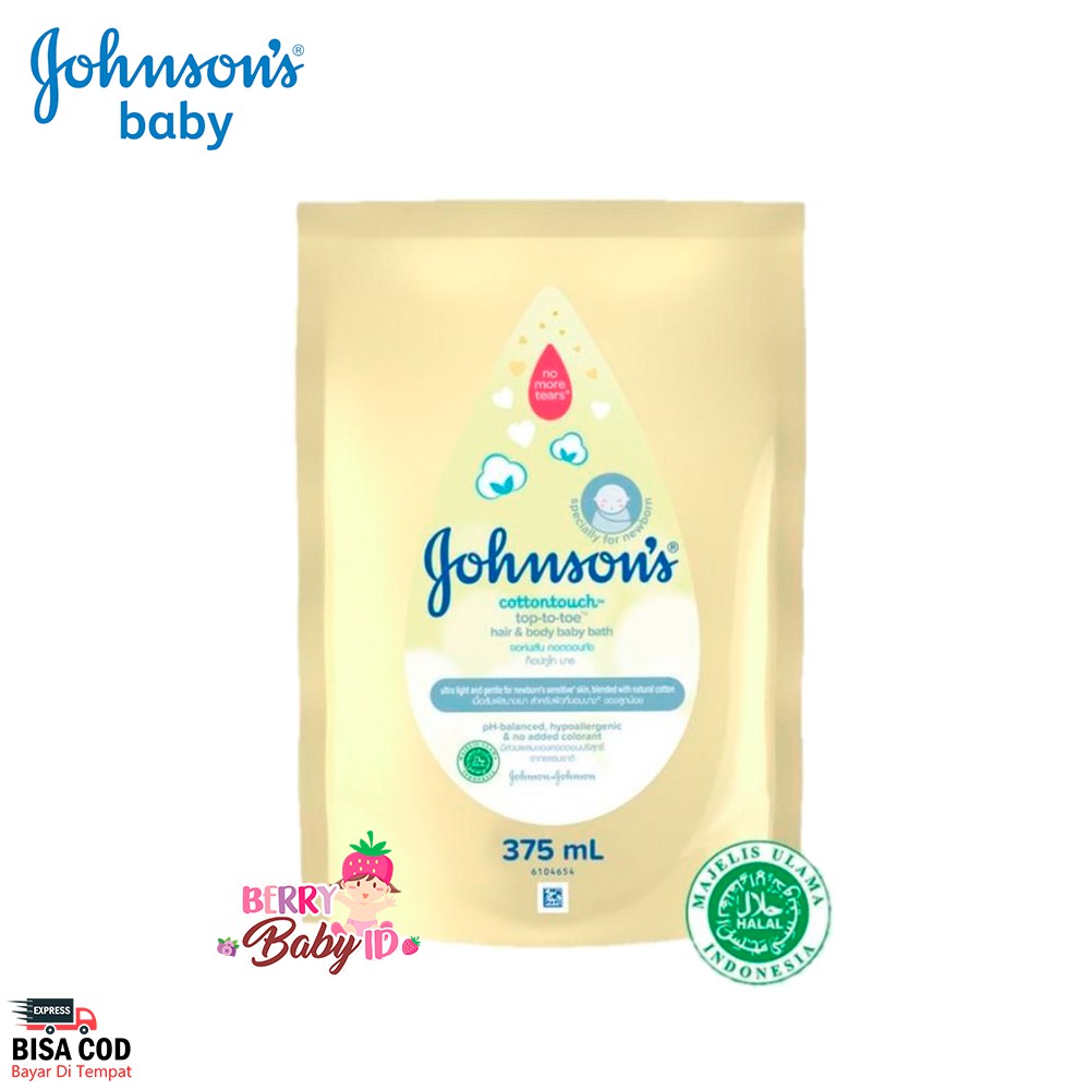 Johnson's Cottontouch Hair &amp; Body Baby Bath Shampo Sabun Bayi 375 ml Berry Mart