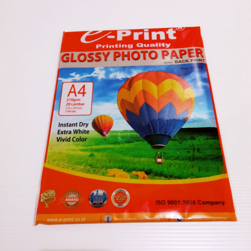 

KERTAS FOTO A4 210 GRAM SUPER GLOSSY PHOTO PAPER A4 210 GSM