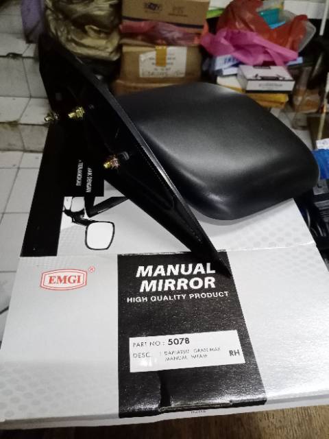 KACA SPION 5078 DAIHATSU GRAND MAX MANUAL HITAM KANAN RH MEREK EMGI