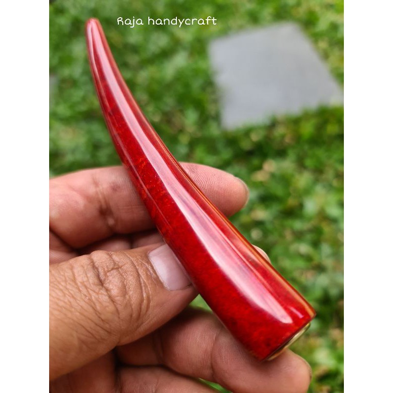 Pipa once coral merah / batu marjan panjang 12  cm kualitas super