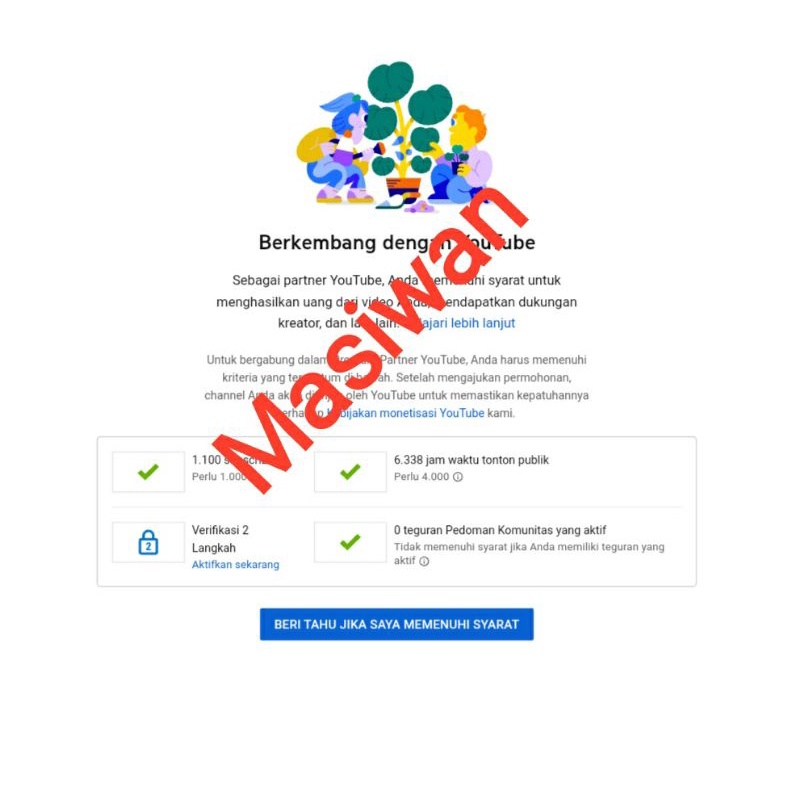Channel Youtube Belum Diajukan Monet