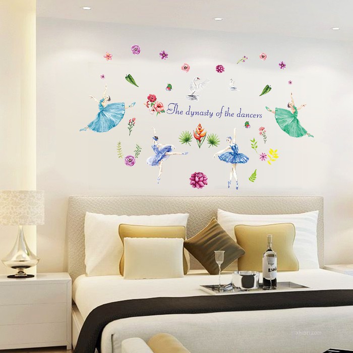 Stiker Dinding / Kaca / Wall Sticker (Tari Balet 4 Ballerina Cantik)