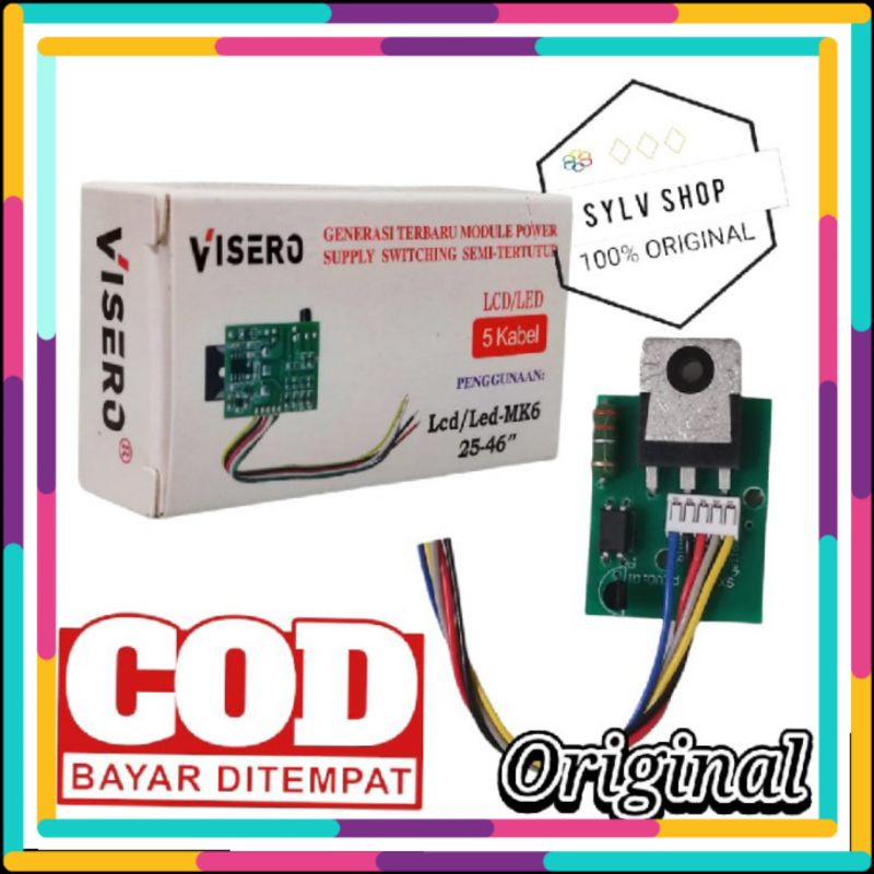 POWER SUPLAY GACUN UNTUK LED LCD 5 KABEL MODUL POWER SUPLAY LED LCD VISERO MK6  (25-46)