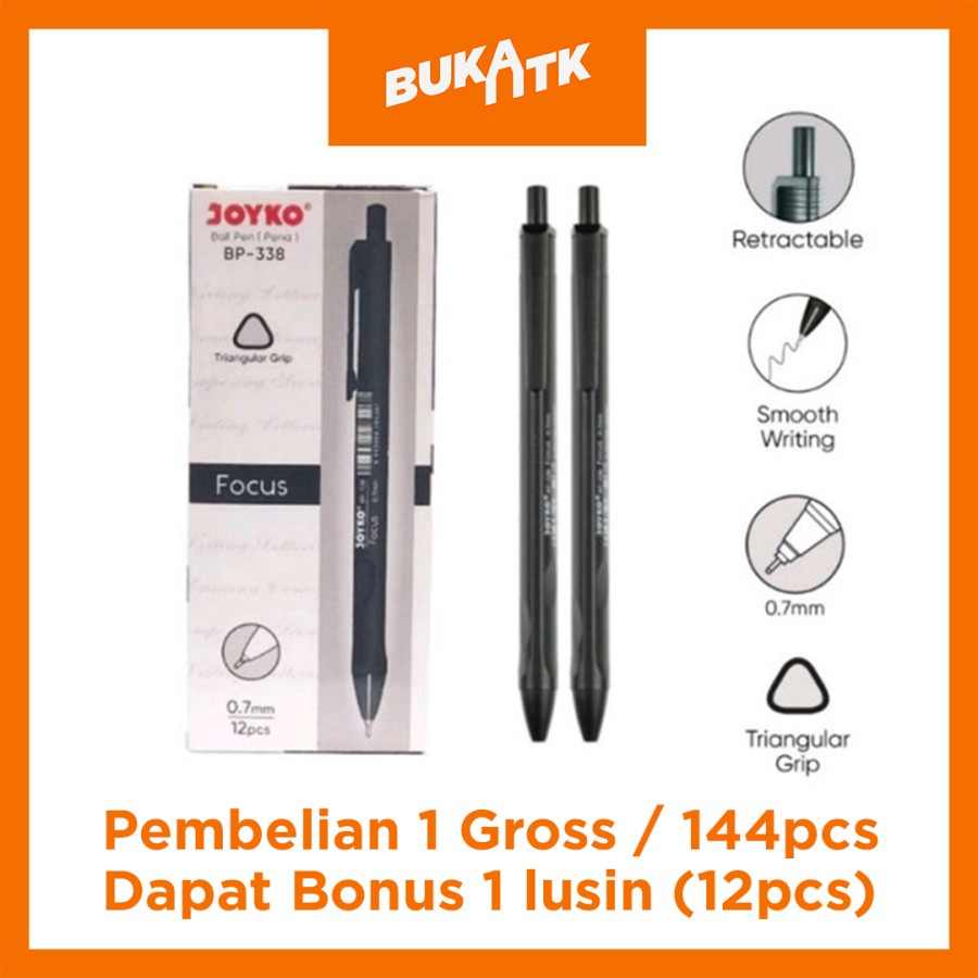 

Ball Pen Pulpen Pena Joyko BP-338 Vokus 0.7 mm - Black