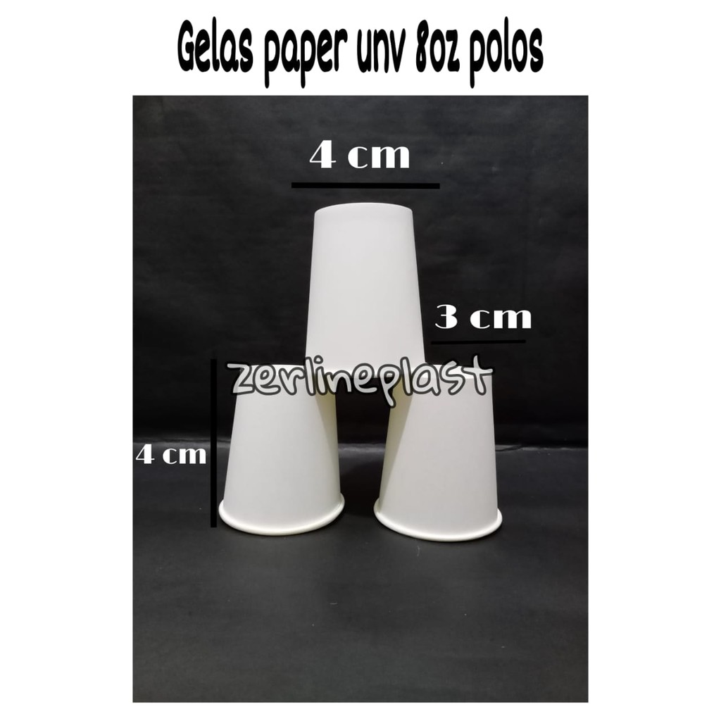 Gelas Paper UNV 8oz POLOS (gelas kertas, gelas kopi) @50pcs