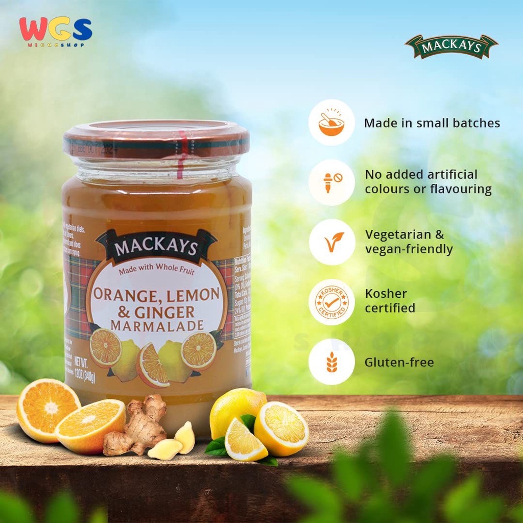 Selai Mackays Orange, Lemon &amp; Ginger Marmalade 340 gr