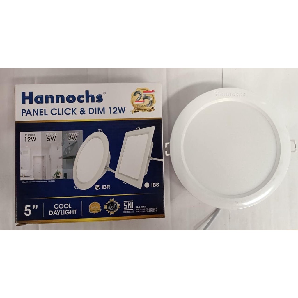 Lampu Downlight Hannochs Panel LED Click and Dim IBR 9 / 12 Watt