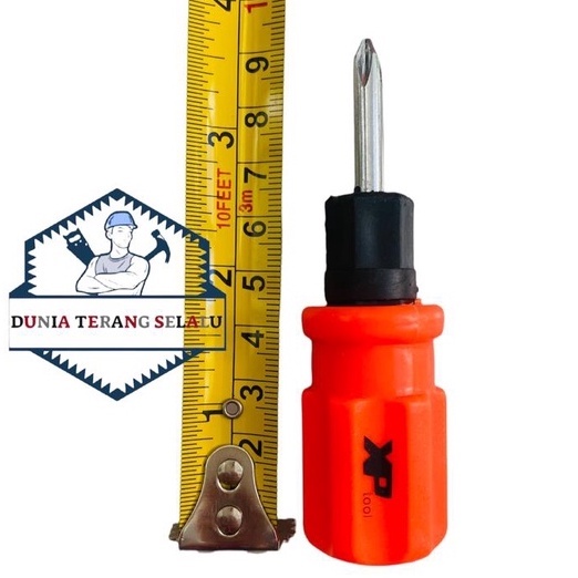 OBENG BOLAK BALIK CEBOL XPTOOL gagang Plastik - Obeng BB Mini 2in as 6mm - Obeng BB Cebol Warna warni - Obeng Pendek BolakBalik - Two Tips Changeable Mini Screwdriver with Plastic Handle XP TOOL