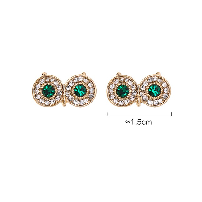 LRC Anting Tusuk Fashion Diamond-studded Gold Owl Earrings D53213