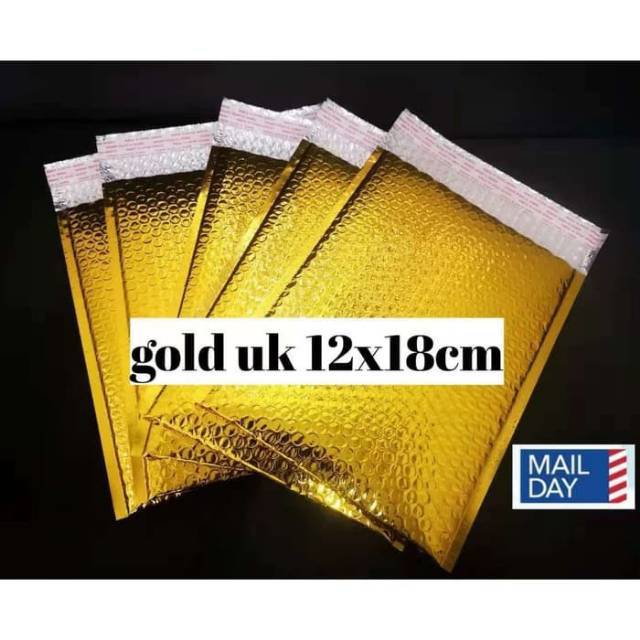 

Bubble Wrap Envelope Packaging Amplop Pengiriman Paket Online Shop Yellow Gild 12*18 cm