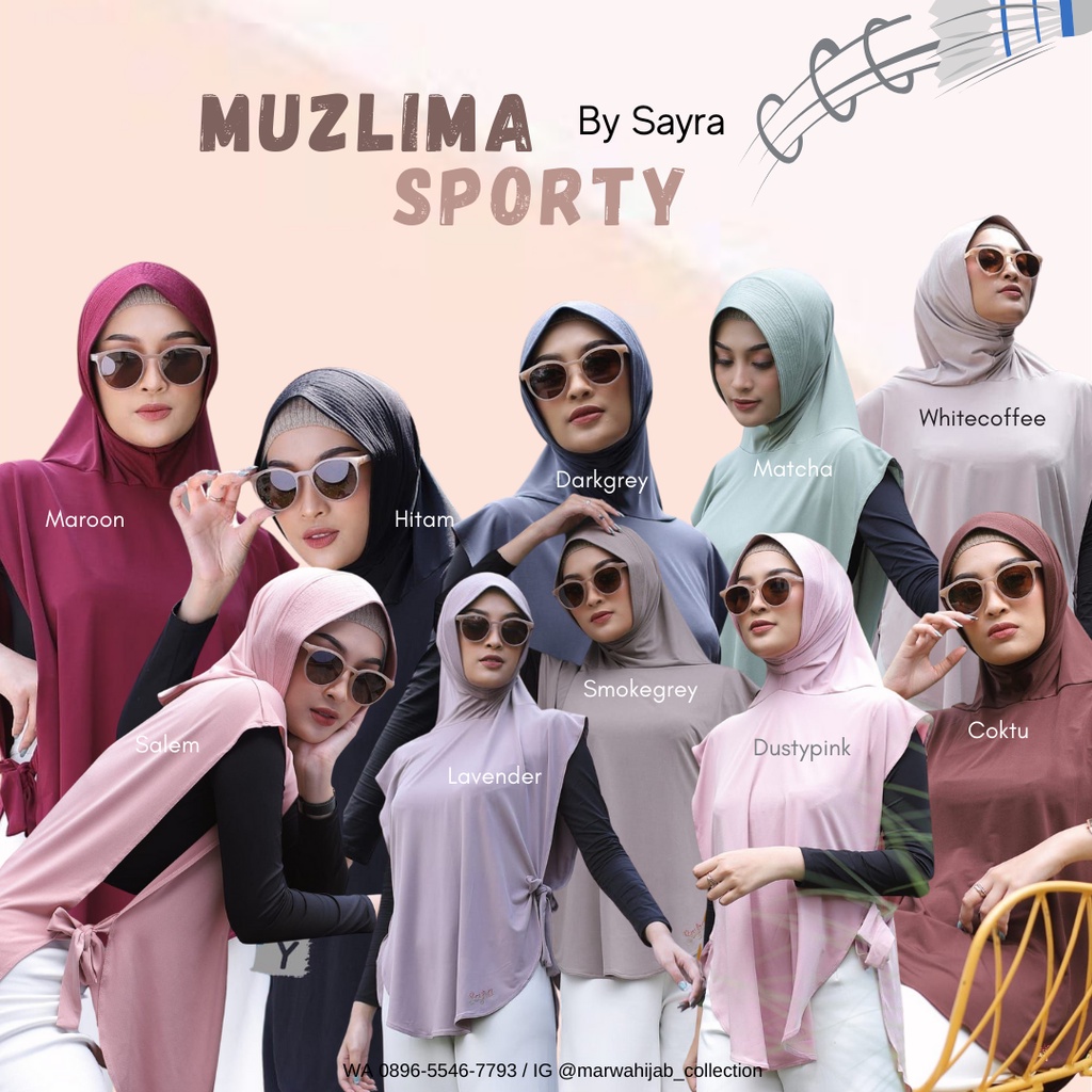 BERGO SPORT - Muzlima Bergo Jilbab Jersey Sporty Model Vest By Sayra