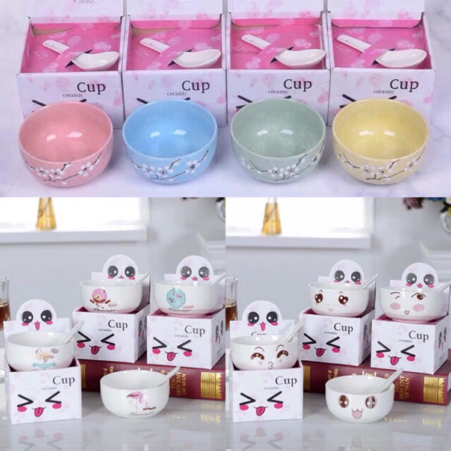 LULU MANGKOK MAKAN KERAMIK BUNGA EKSPRESI EMOJI LULU MANGKOK MAKAN KERAMIK BUNGA EKSPRESI EMOJI
