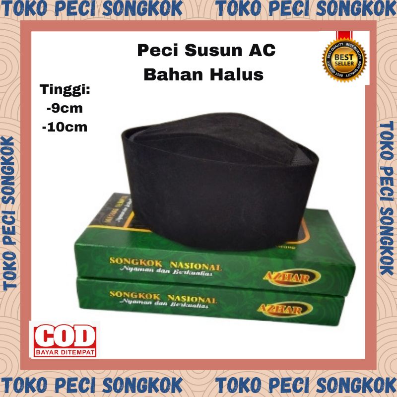 Peci Hitam Songkok Susun Polos Ac Peci Susun Polos Kopiah Susun Hitam Kopyah Susun Peci Hitam Songko