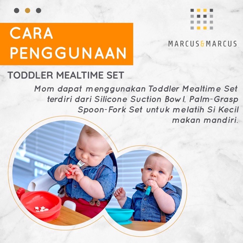 MARCUS &amp; MARCUS Toddler Mealtime Set - Perlengakpan Mpasi anak