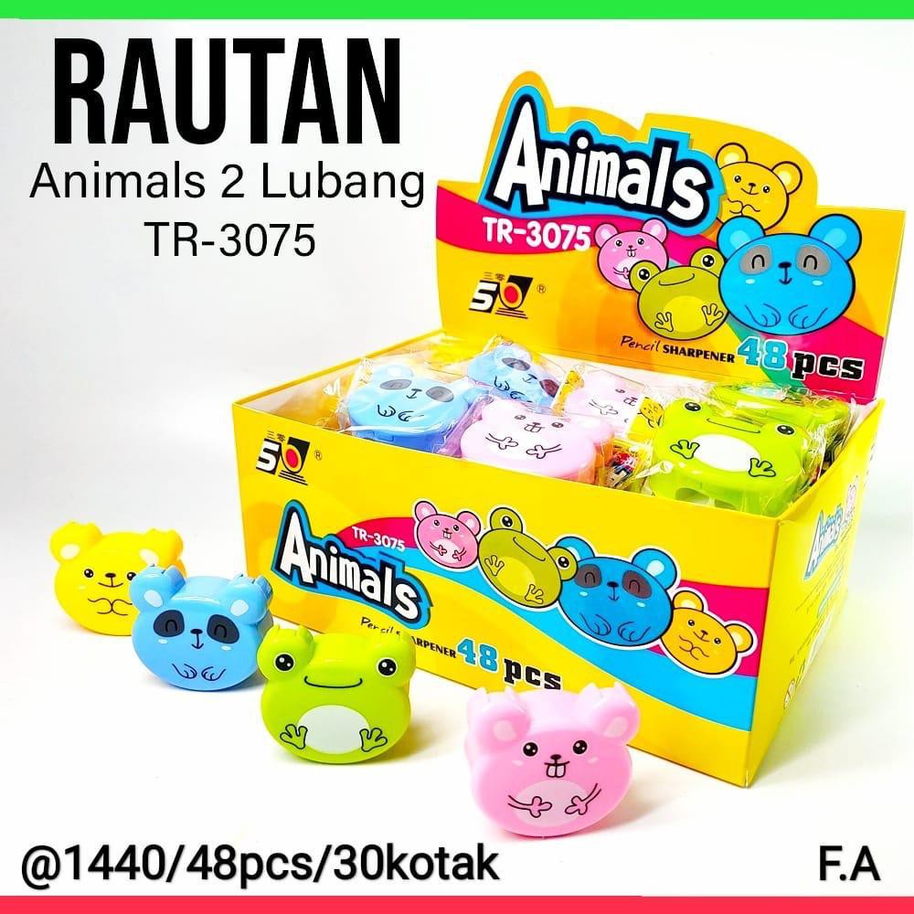 

Rautan Serutan Pensil 2 Lubang Animal Hewan TR-3075